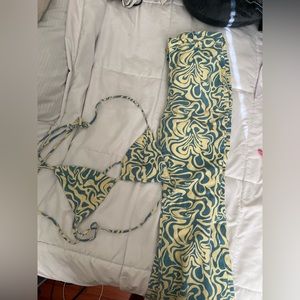 Denim bikini top set